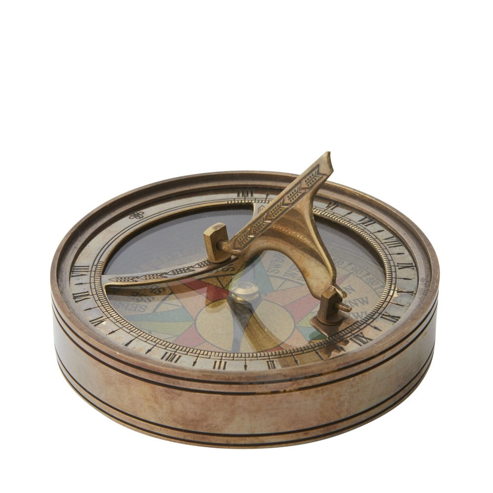 Handmade Compact Pocket Brass Sundial Compass