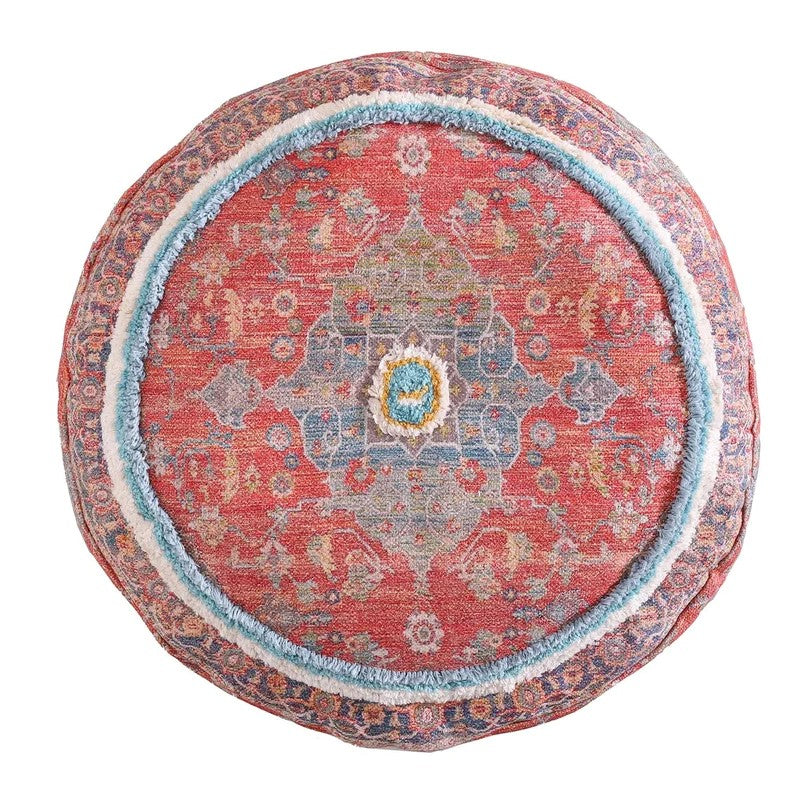 Handmade Crafted Round Ottoman Cover