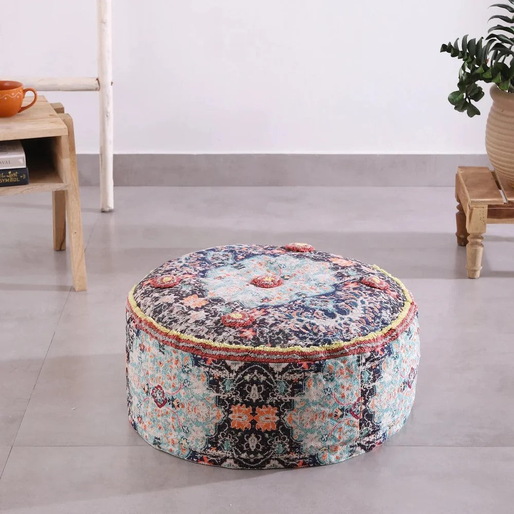 Handmade Exquisite Crafted Round Ottoman Cover