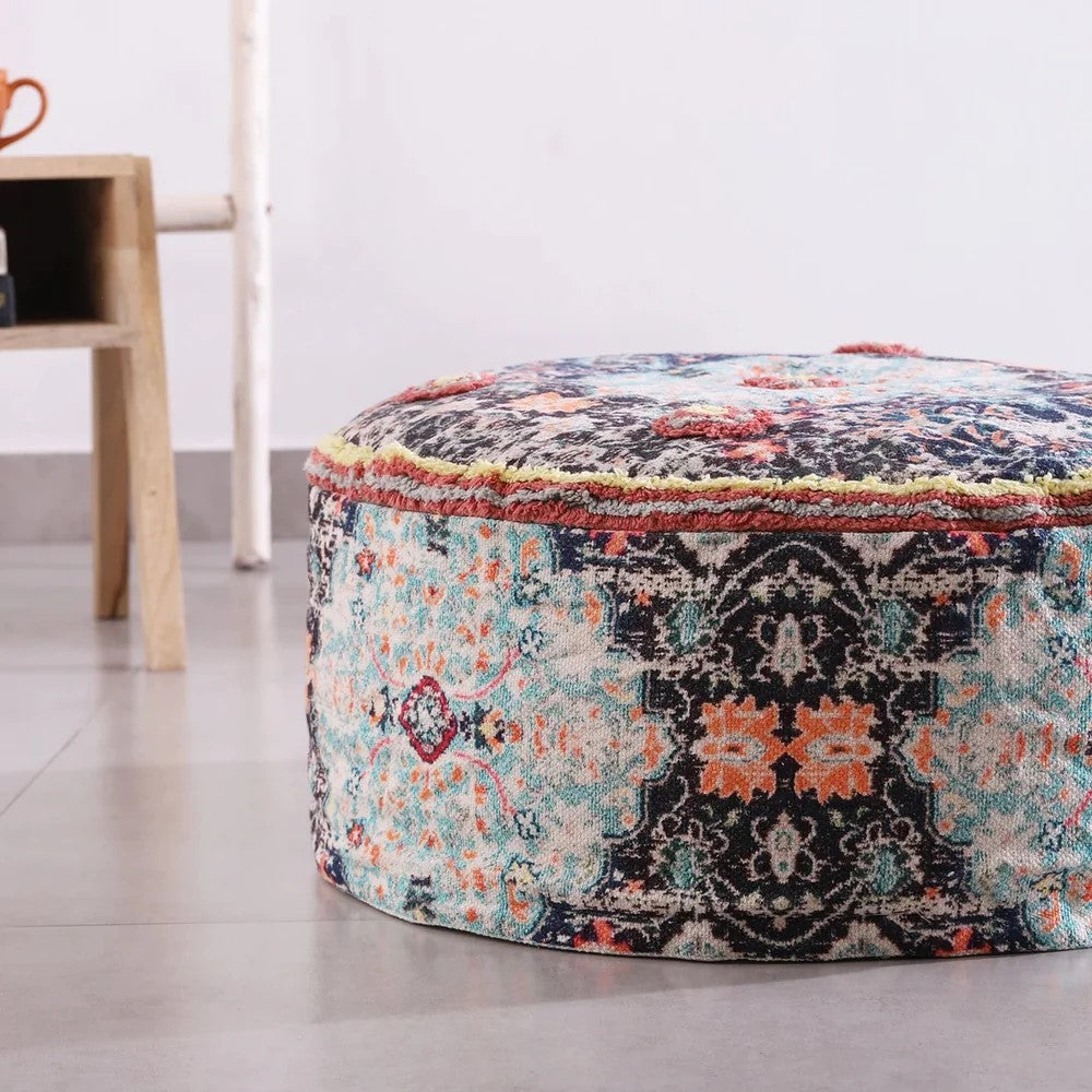 Handmade Exquisite Crafted Round Ottoman Cover