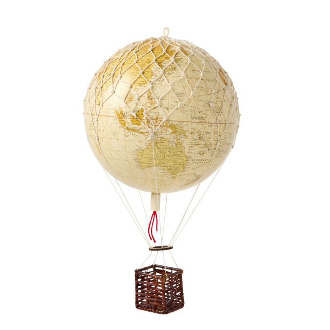 Handmade Ivory Hot Air Balloon World - 20cms