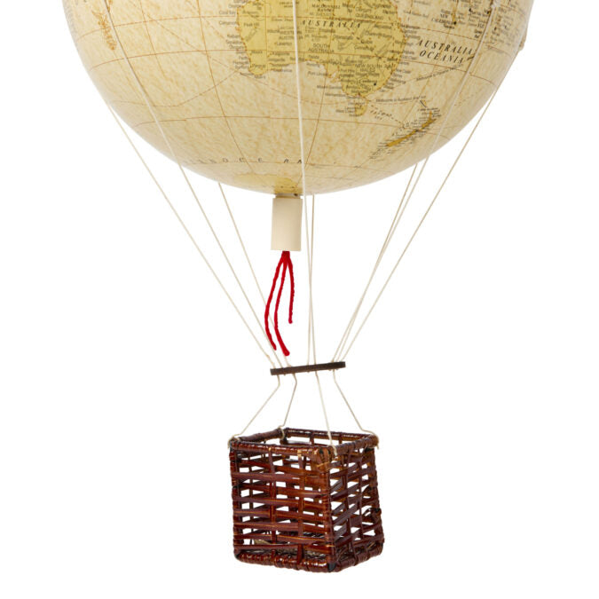 Handmade Ivory Hot Air Balloon World - 30cms