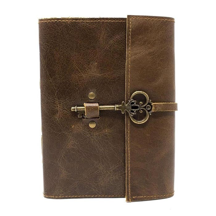 Handmade Leather Journal with Key Closure