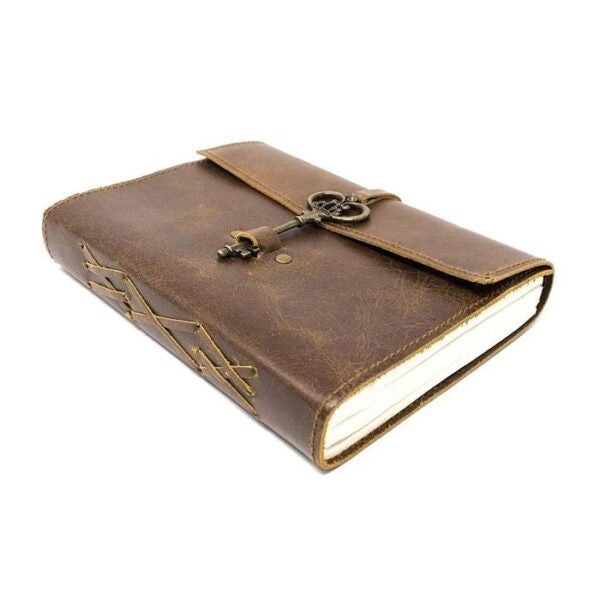 Handmade Leather Journal with Key Closure