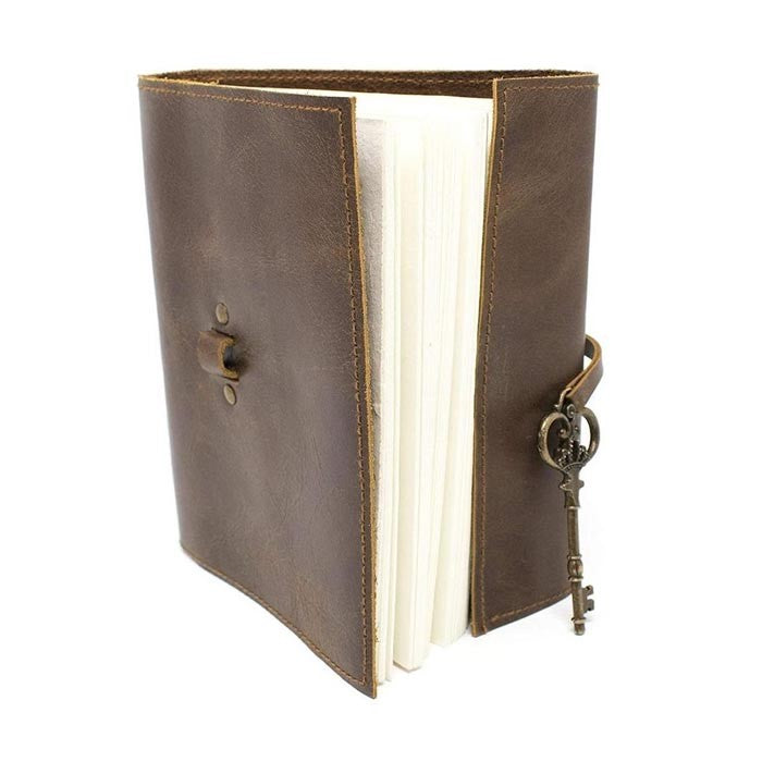 Handmade Leather Journal with Key Closure