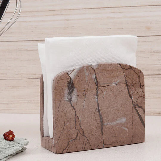 Handmade Marble Napkin Holder - Marinara