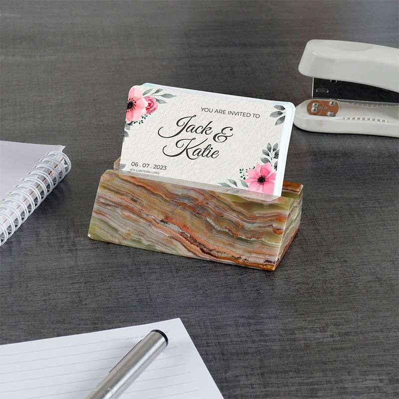 Handmade Marble Paperweight Card Holder (Available in 3 Colors)