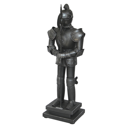 Handmade Metal Knight With Spear Decor - 46cms