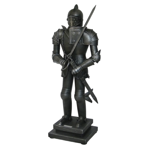 Handmade Metal Knight With Sword Decor - 46cms