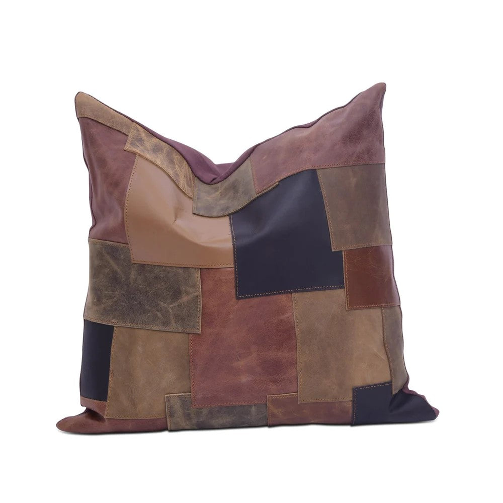 Handmade Patchwork Leather Cushion Cushion Cover 40 x 40cms