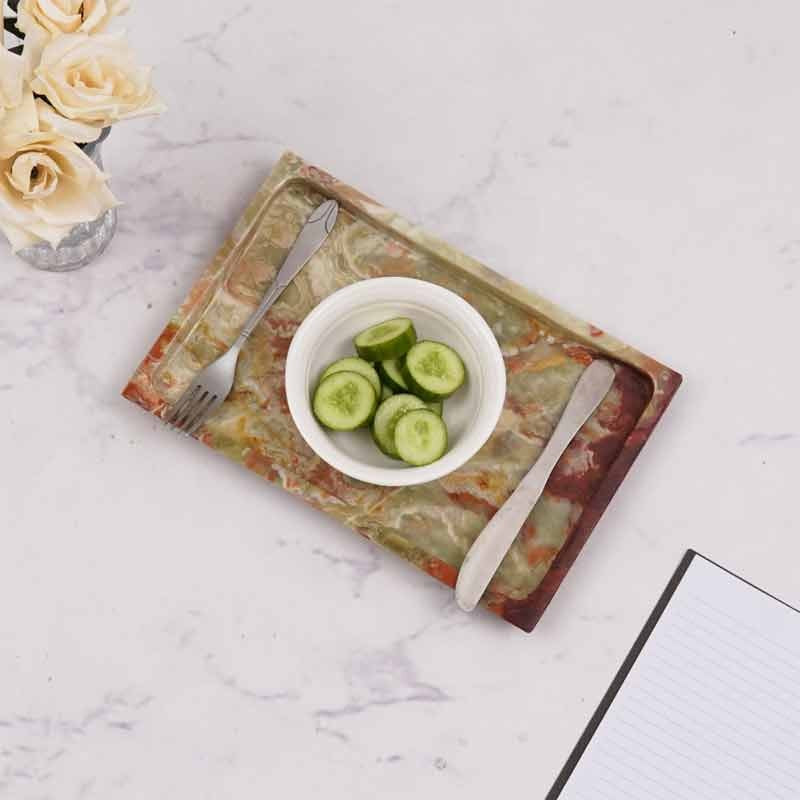 Handmade Rectangle Marble Serving Tray (Available in 2 Colors)