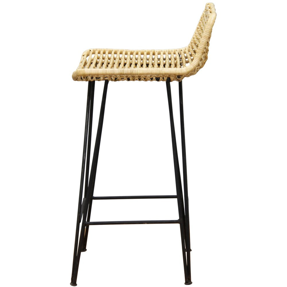 Handwoven Haven Natural Rattan Stool