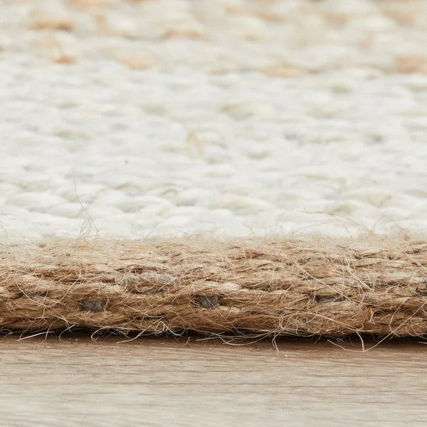 Handwoven Textured Noosa Natural White Rug - 220X150cms