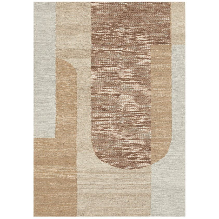 Handwoven Textured Summit Orb Toffee Rug - 330x240cms