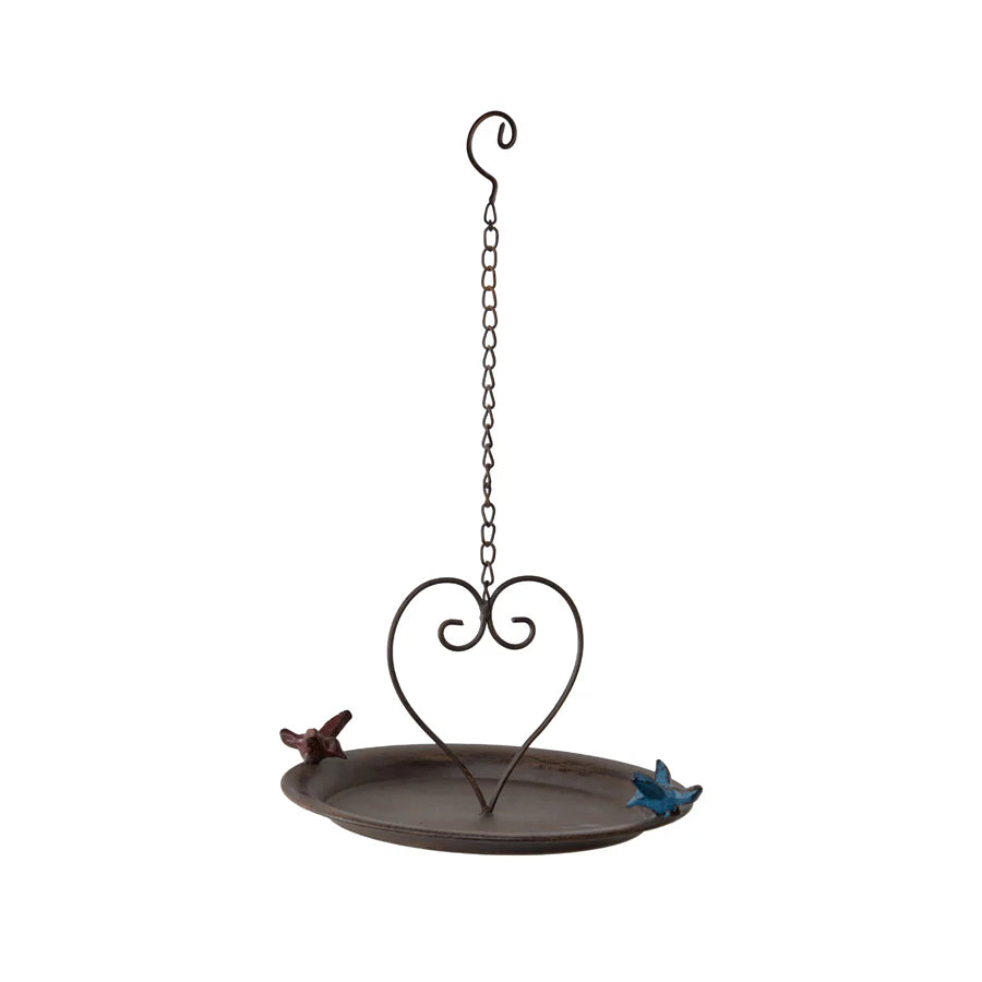 Hanging Birdfeeder with Heart & Colourful Birds