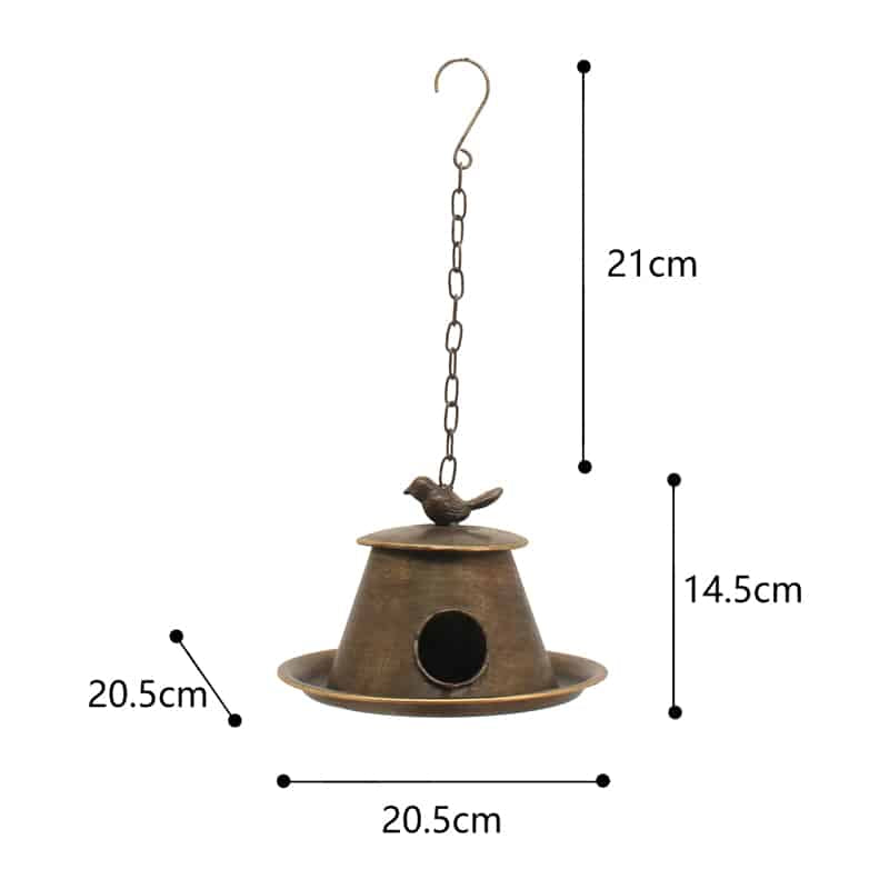 Hanging Birdhouse with Feeder Tray - 20x20x14.5cms