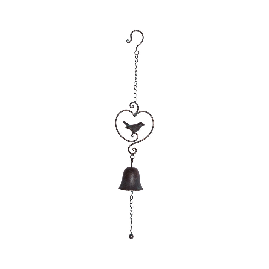 Hanging Bird in Heart with Bell - 72cms