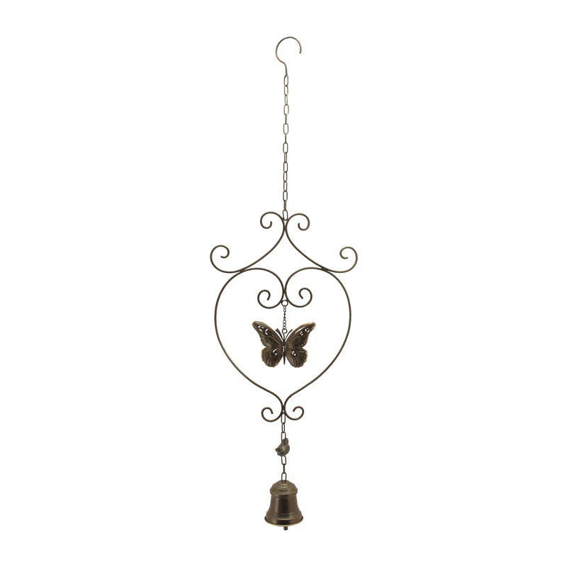 Hanging Butterfly with Bird + Bell - 27x7x89cms