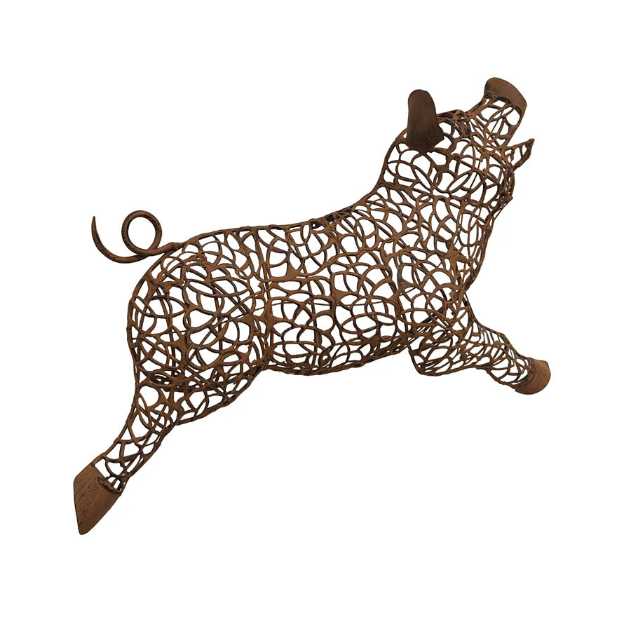 Happy Hog Pig Wire Wall Decor 49.5cms