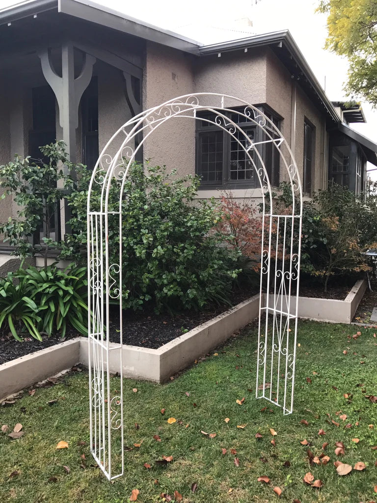 Harmony Haven Metal Arch  Gateway - White