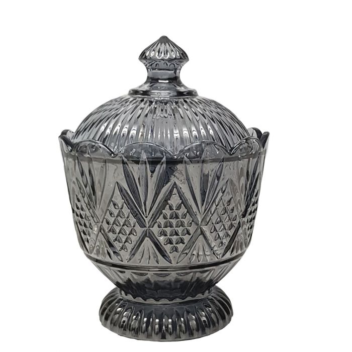 Harrod Crystal Diamond Embossed Pattern Glass Jar - Available in 4 Colors