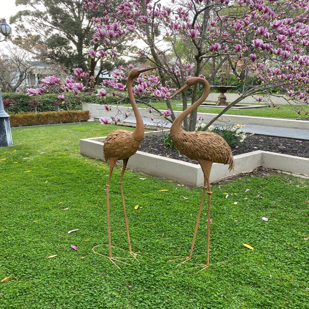 Flight of Serenity Crane Figurines Rustic Brown - Set of 2