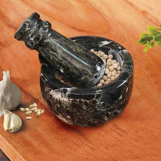 Heavy Mini Mortar & Pestle Set - Black