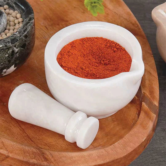 Heavy Mini Mortar & Pestle Set - White