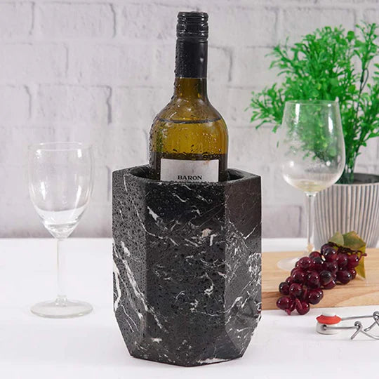 Hexagon Marble Wine Chiller - Black