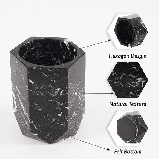 Hexagon Marble Wine Chiller - Black