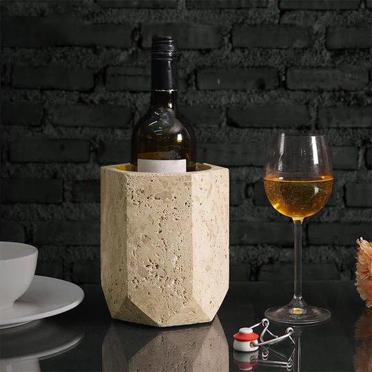 Hexagon Marble Wine Chiller - Brown