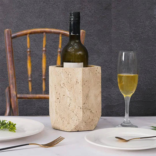 Hexagon Marble Wine Chiller - Brown