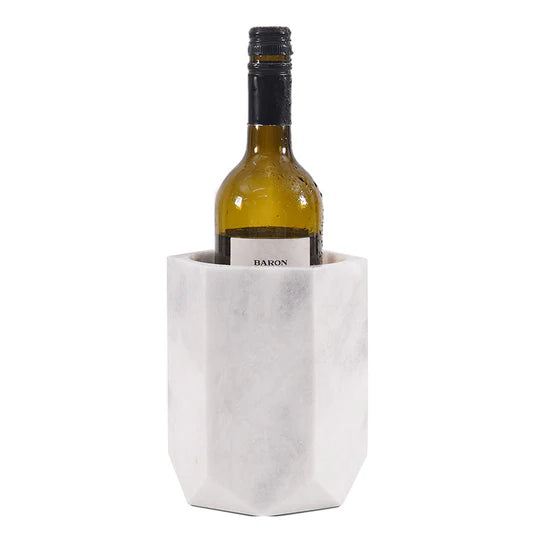 Hexagon Marble Wine Chiller - White