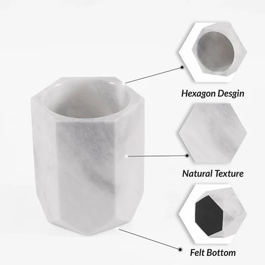 Hexagon Marble Wine Chiller - White