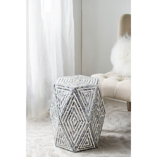 Hexagonal Harmony Decorative Stool - 46cms