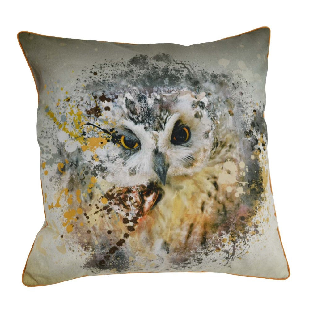 Hiding Owl Cushion With Recycled Fill 45 X 45cms