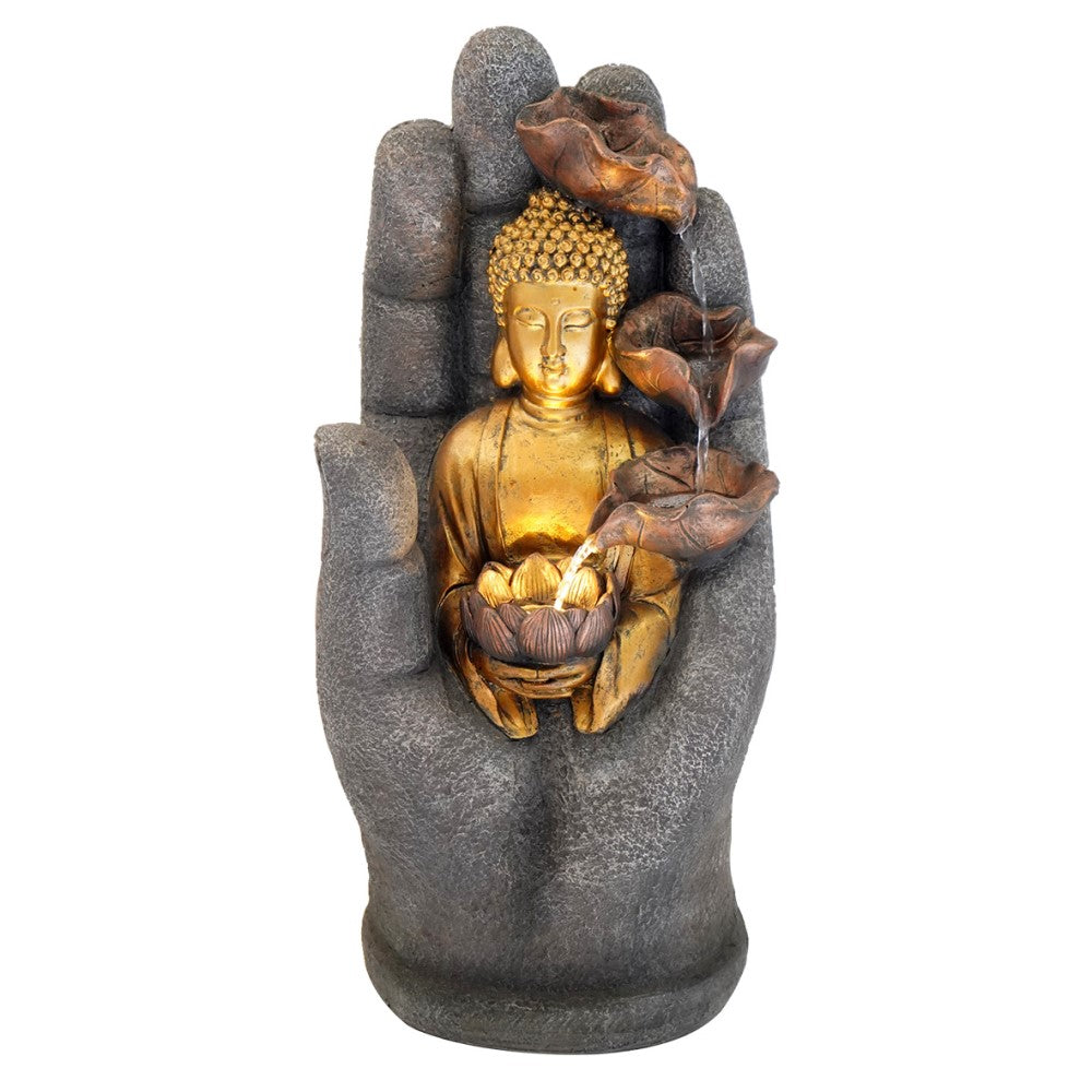 Holding Buddha Artwork Outdoor Water Fountain 63cm