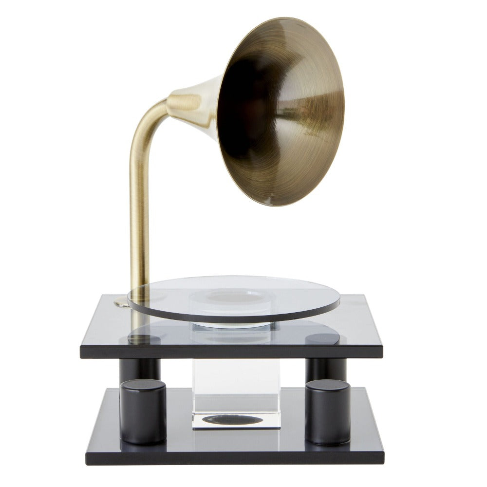 Home Decor Accent Crystal Gramophone - Grey