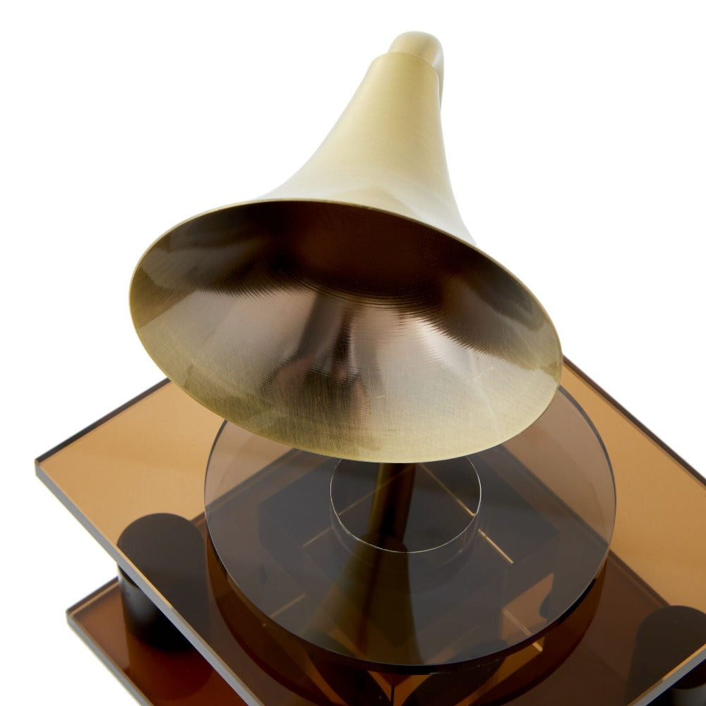 Home Decor Accent Crystal Gramophone - Brown