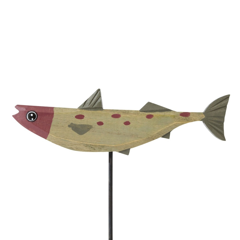 Home Decor Accent Wood Fish Statue - Grey