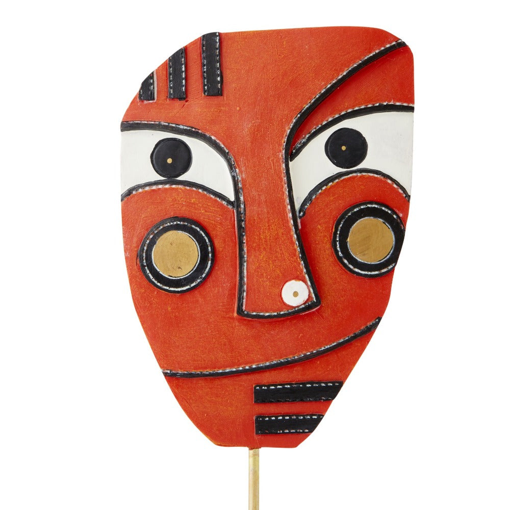 Home Decor Whimsical Accent Wooden Mask Statue