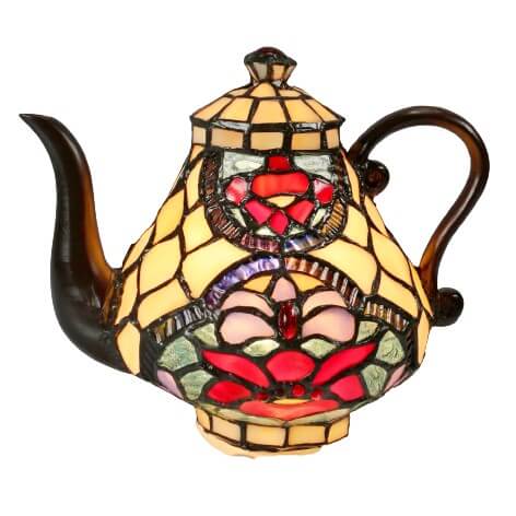 Honeycomb Teapot Tiffany Stained Glass Table Lamp