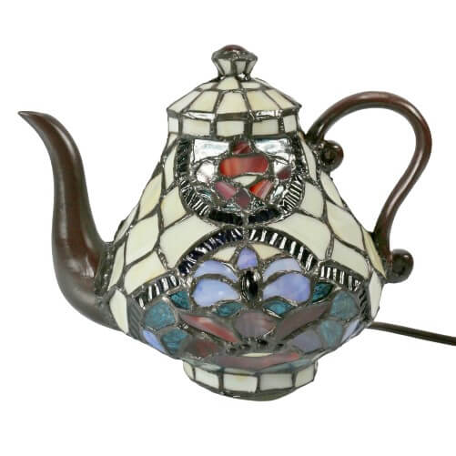 Honeycomb Teapot Tiffany Stained Glass Table Lamp