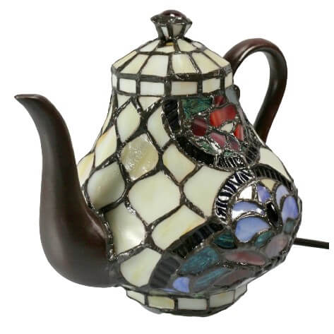 Honeycomb Teapot Tiffany Stained Glass Table Lamp