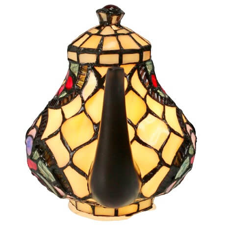 Honeycomb Teapot Tiffany Stained Glass Table Lamp