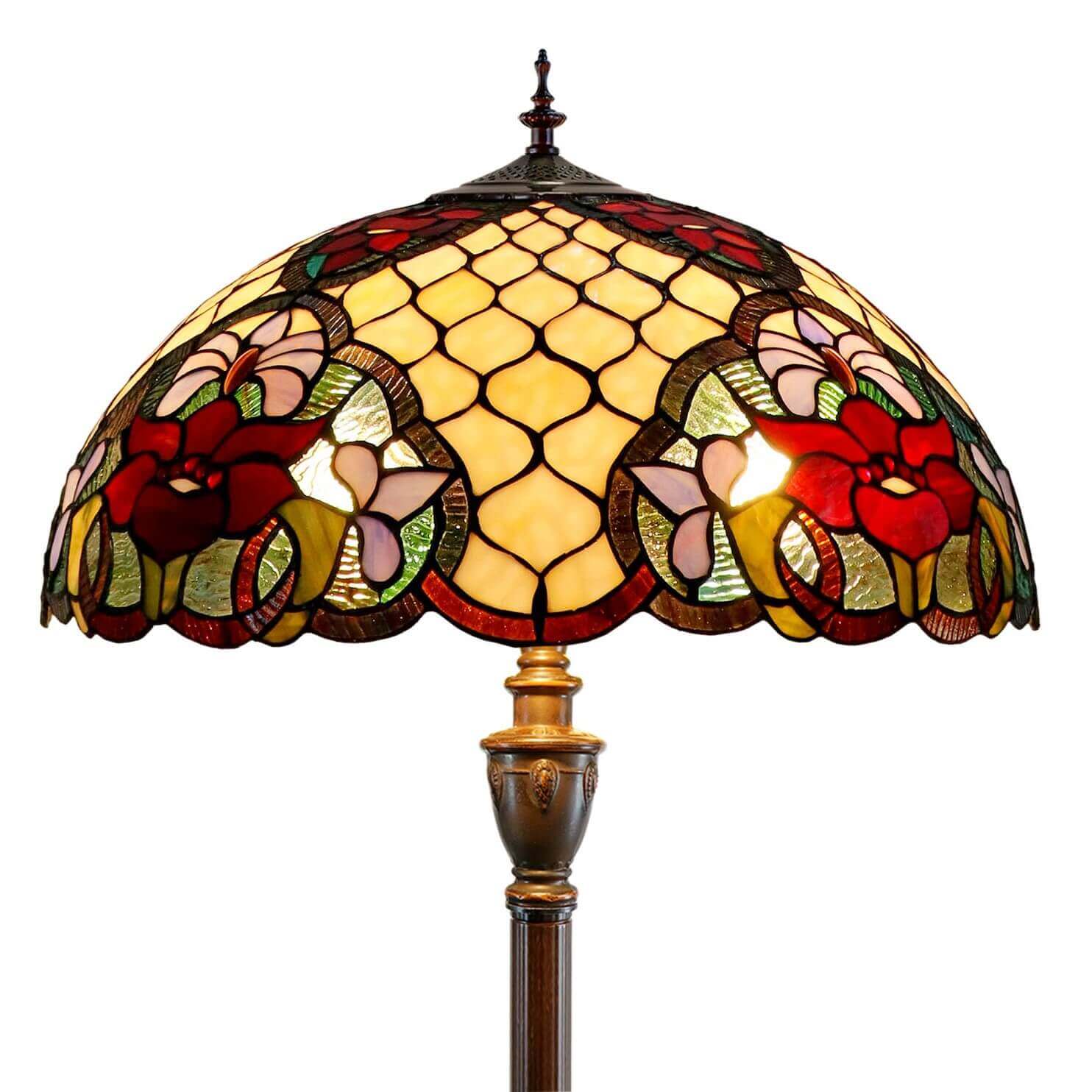 Honeycomb Tiffany Stained Glass Floor Lamp