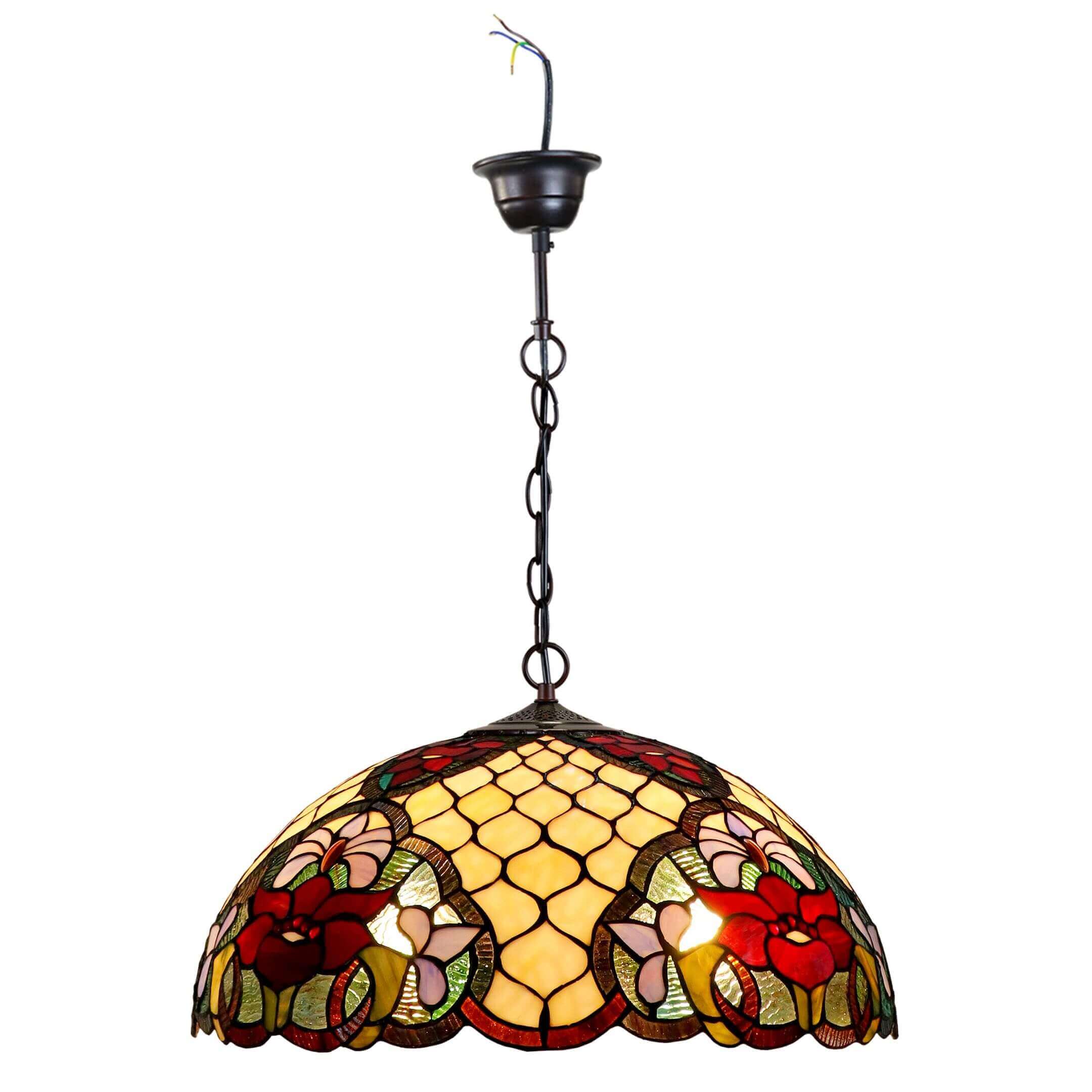 Honeycomb Tiffany Stained Glass Hanging Lamp