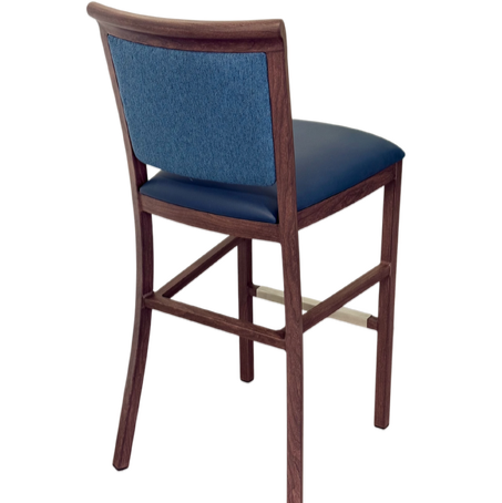 Hudson Backrest Faux Leather Seat Bar Stool Chair - 106cms