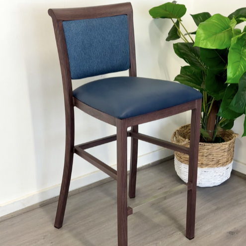 Hudson Backrest Faux Leather Seat Bar Stool Chair - 106cms