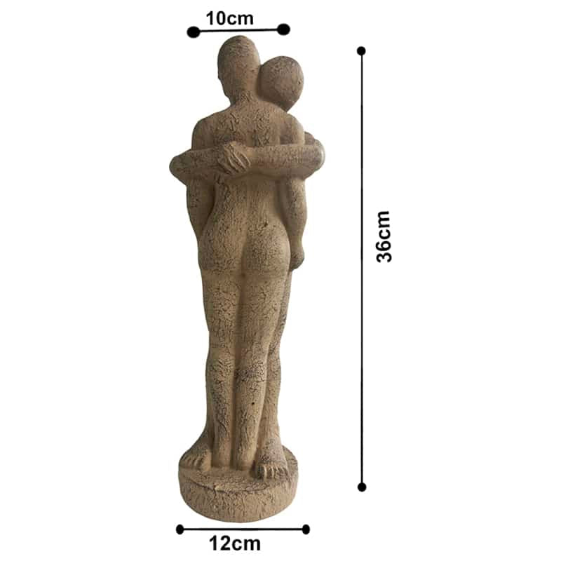 Hugging Couple Decorative Statue - 12x10x36cms